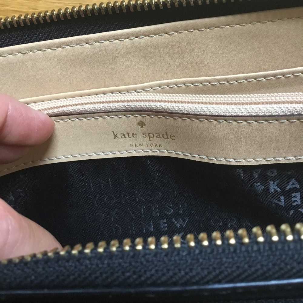 Kate Spade Black Leather Grand Street Layton Wallet Wristlet - Picture 7 of 14